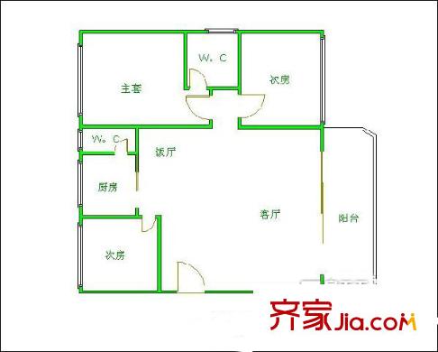 金麗花園 3室 戶型圖