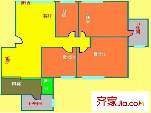 商業(yè)大廈 4室 戶型圖