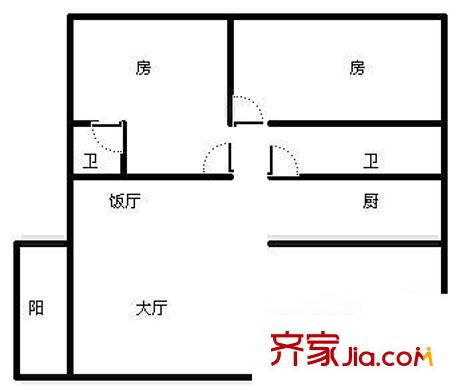 青華樓 2室 戶型圖