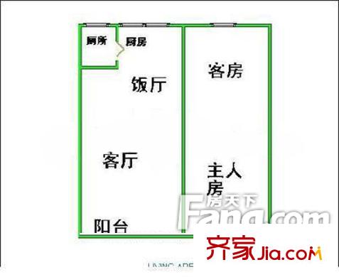俊琴軒戶型圖2室2廳戶型圖 2室2廳1衛(wèi)1廚