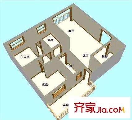 都市晴園戶型圖3室2廳戶型圖 3室2廳2衛(wèi)1廚