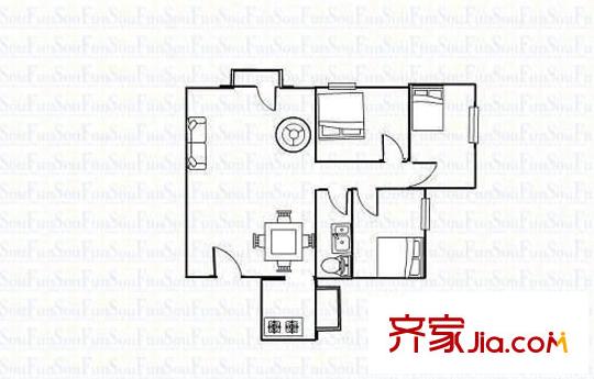 興隆大廈 3室 戶型圖