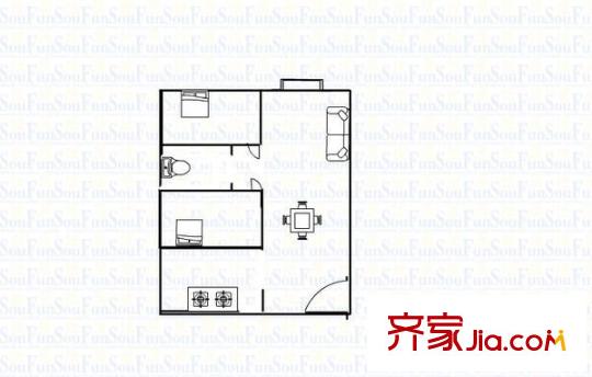 宏逸居 2室 戶型圖