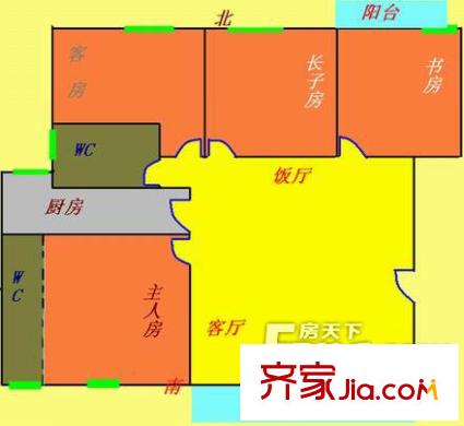 金麗花園 4室 戶型圖