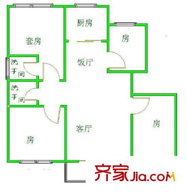 金麗花園 3室 戶(hù)型圖