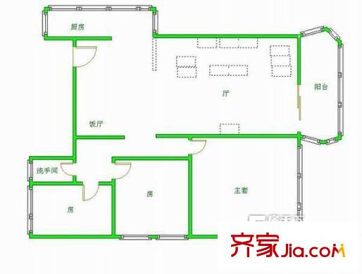 金麗花園 3室 戶(hù)型圖