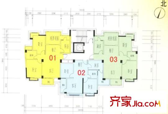 鉅隆金莎藍(lán)灣戶型圖5棟2-10層 2室2廳1衛(wèi)1廚