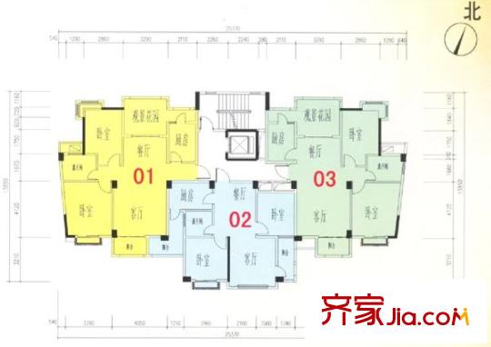 鉅隆金莎藍(lán)灣戶型圖6棟2-10層 2室2廳1衛(wèi)1廚