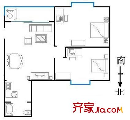 綠茵花園 2室 戶型圖