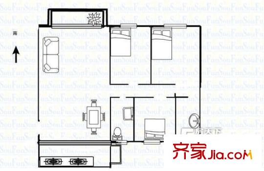 興隆街小區(qū)戶型圖3室 戶型圖 3室2廳1衛(wèi)1廚