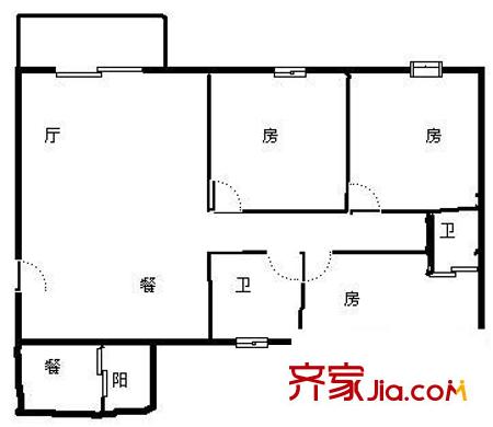 行仁里小區(qū) 3室 戶型圖