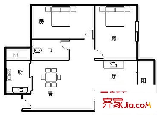 宏逸居 2室 戶型圖