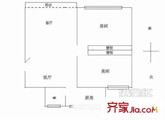 鐵路新村 3室 戶型圖
