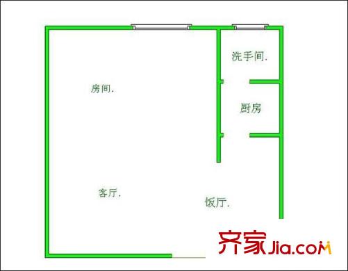 福升花園 1室1廳 戶型圖