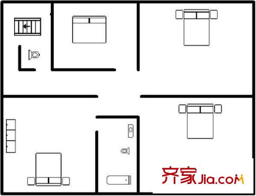 佛山三中教師宿舍 3室2廳 戶型圖