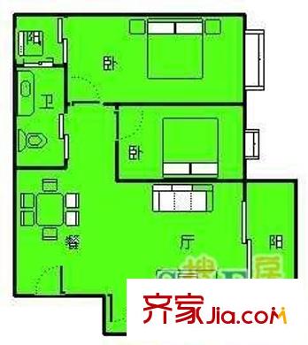 府又祥興苑 2室 戶型圖