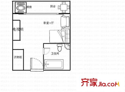 天安數(shù)碼城 1室 戶型圖
