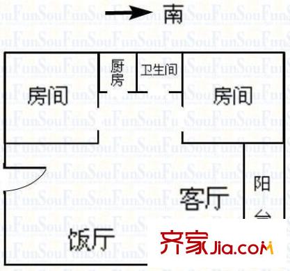 盛豐花園戶型圖2室2廳戶型圖 