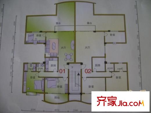 順德碧桂園東苑戶型圖3室1廳戶型圖 3室1廳1衛(wèi)1廚