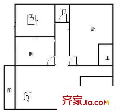 容桂順景樓戶型圖順景樓（容桂） 3室 戶型圖 3室1廳2衛(wèi)1廚