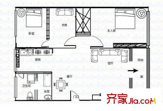 季華花園四期 3室 戶型圖