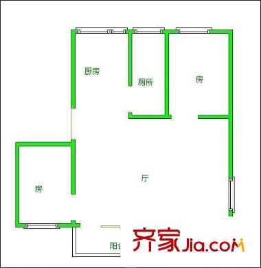 佛山三中教師宿舍 3室2廳 戶型圖