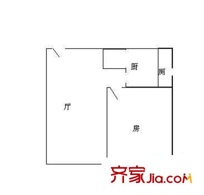 佛山三中教師宿舍 1室1廳 戶型圖