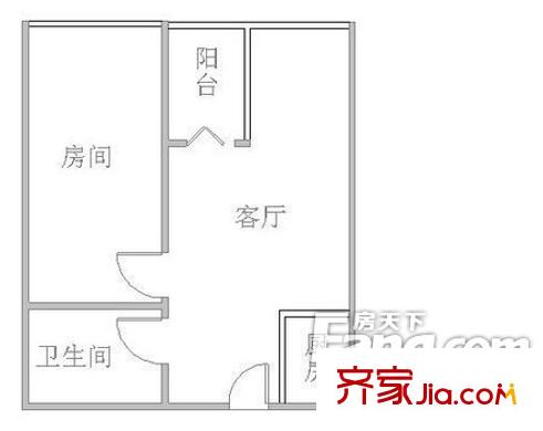 帝峰國(guó)際戶型圖1室1廳戶型圖 1室1廳1衛(wèi)1廚