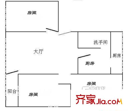 汾江新村戶型圖3室2廳戶型圖 3室2廳2衛(wèi)1廚