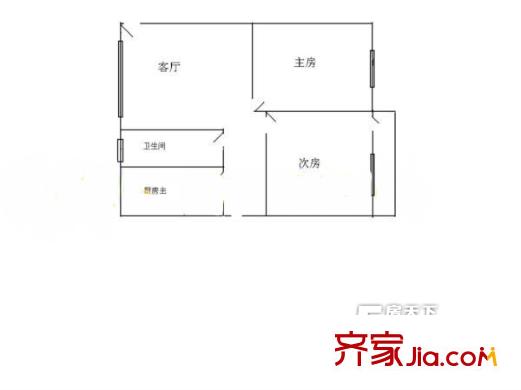 汾江新村戶型圖2室2廳戶型圖 2室2廳1衛(wèi)1廚