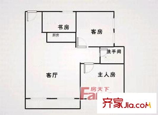 德怡居戶型圖3室2廳 3室2廳1衛(wèi)1廚