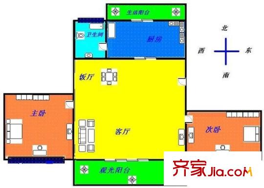翠湖新村 2室 戶型圖