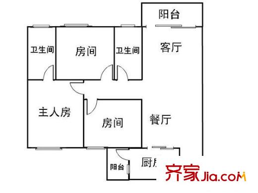盈翠園 3室 戶型圖