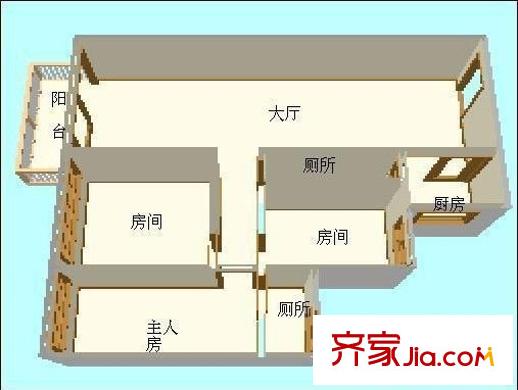 盈翠園 3室 戶型圖