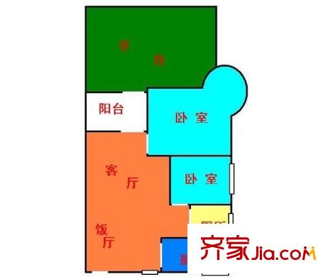 北苑大廈戶型圖兩室一廳戶型圖 2室1廳1衛(wèi)1廚