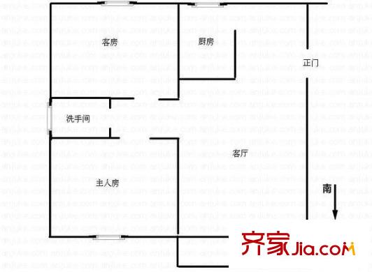 盛豐花園戶型圖2室2廳戶型圖 2室2廳1衛(wèi)1廚