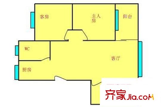 水運(yùn)大樓戶型圖3室1廳 戶型圖 3室1廳1衛(wèi)1廚