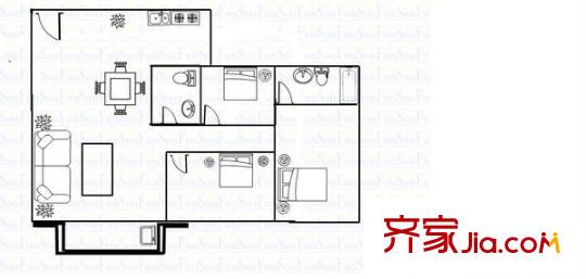 容桂順景樓戶型圖順景樓（容桂） 3室 戶型圖 3室2廳2衛(wèi)1廚