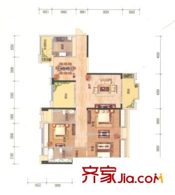 保利東湖林語37棟01單位 3室2廳2衛(wèi)1廚