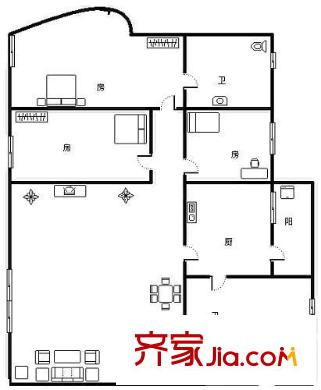 偉業(yè)樓 3室 戶型圖