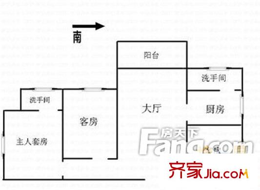 水運(yùn)樓戶型圖2室1廳戶型圖 2室1廳1衛(wèi)1廚