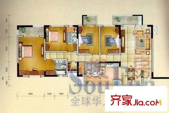 東逸灣四期 4室 戶型圖