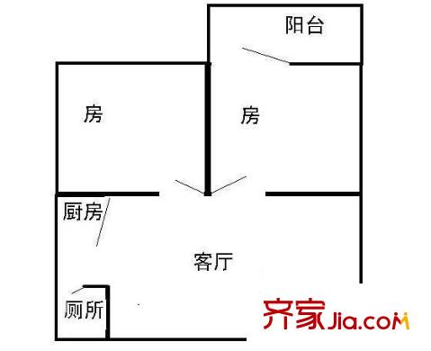 翠湖新村 2室 戶型圖