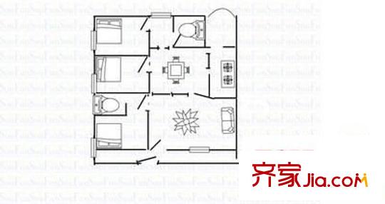 盈翠園 3室 戶型圖