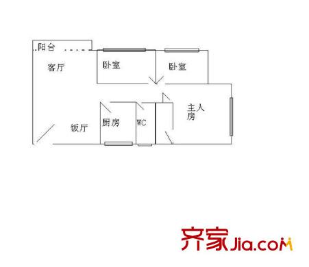 盈翠園 3室 戶型圖