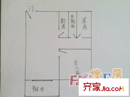 百昌大廈戶型圖2室1廳戶型圖 2室1廳1衛(wèi)1廚