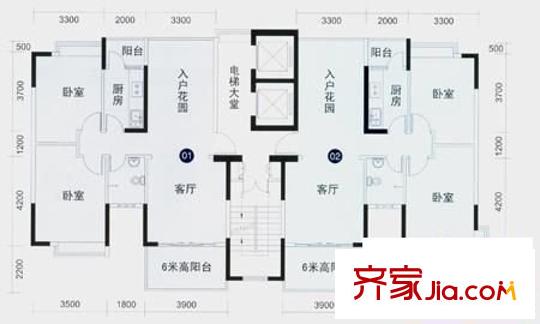 水晶灣 4室2廳 戶型圖