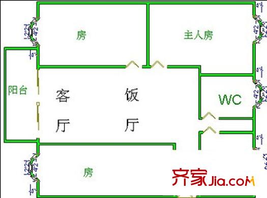 龍城小區(qū)戶型圖三室兩廳戶型圖 3室2廳2衛(wèi)1廚