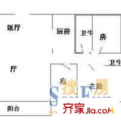 富安花園 3室 戶型圖