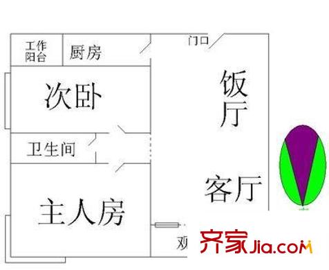 玉蘭村 2室2廳 戶型圖